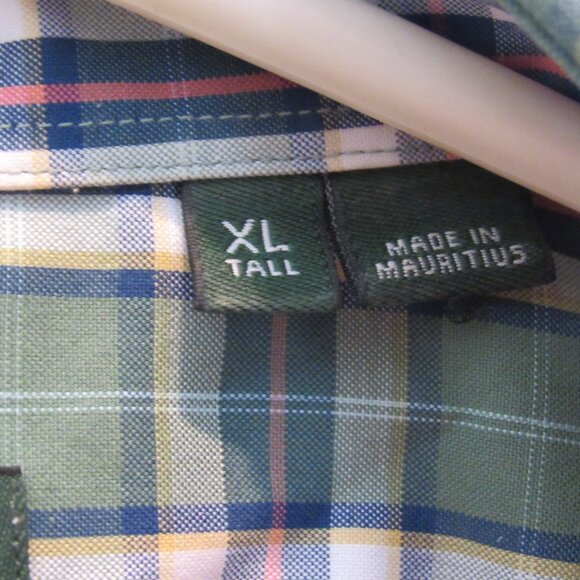 Orvis Mens XLT Cotton Blend Short Sleeve Checks Shirt Green Active Fit NWOT - Picture 9 of 9